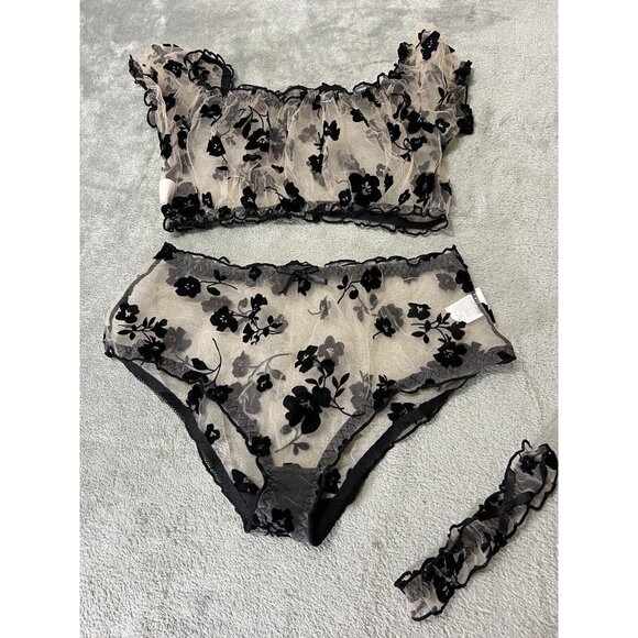 Sexy Women Lingerie 3 Piece Small Bra Panty Teddy Babydoll Nightwear Underwear - Picture 3 of 4